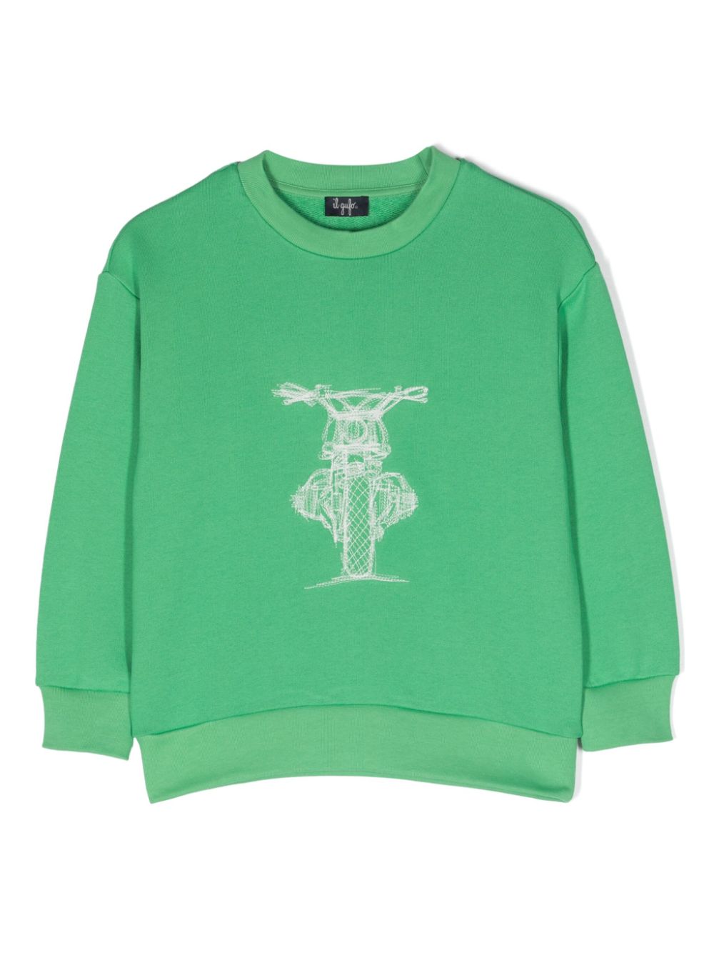 Il Gufo motorbike-embroidered sweatshirt - Green von Il Gufo