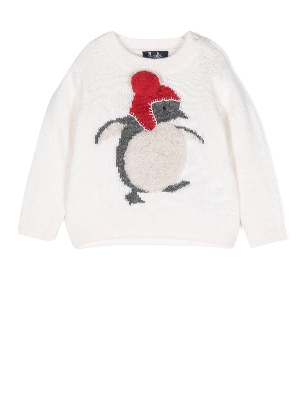 Il Gufo patch-detail crew neck jumper - White von Il Gufo