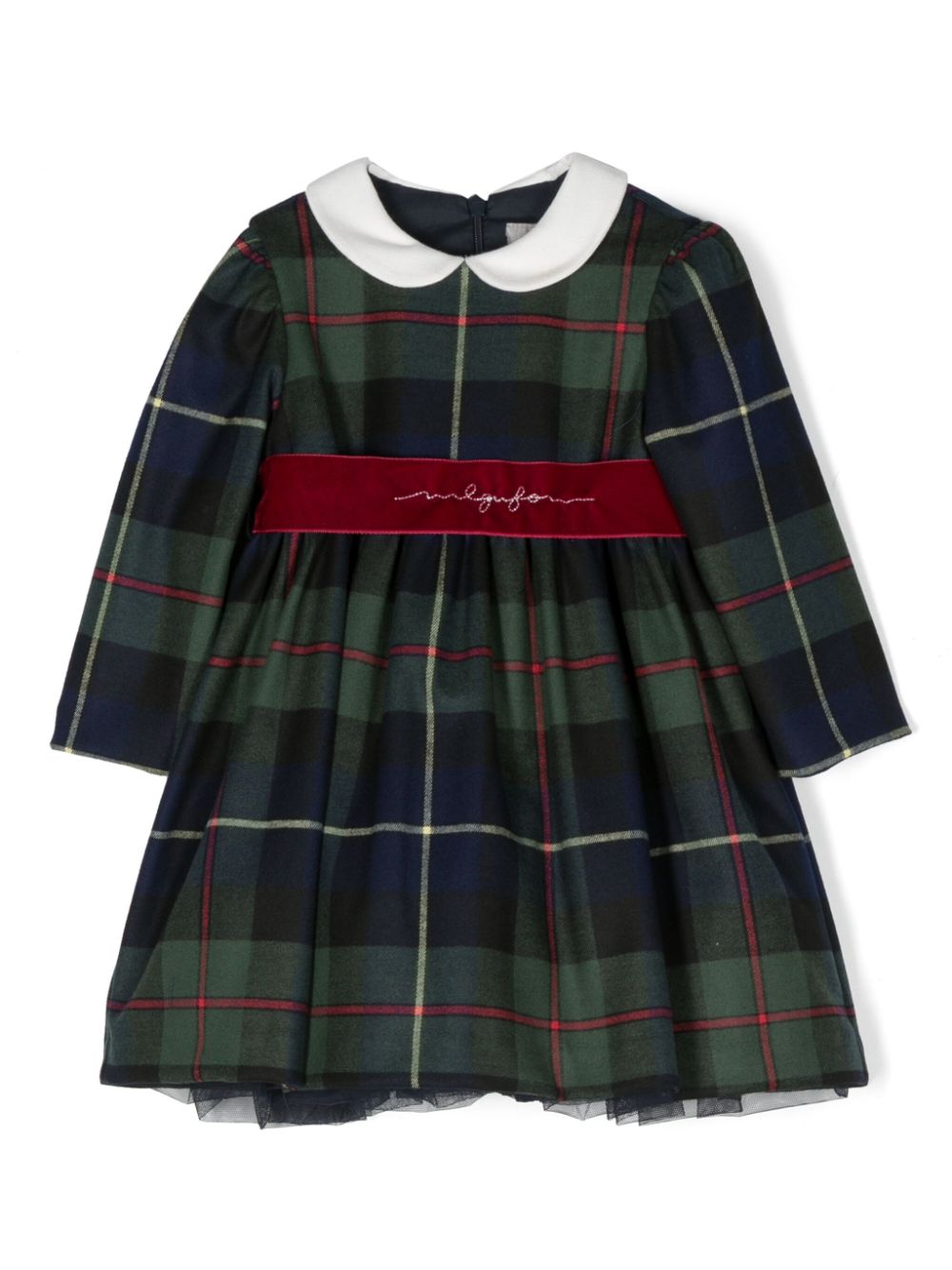 Il Gufo plaid-check pattern cotton dress - Blue von Il Gufo