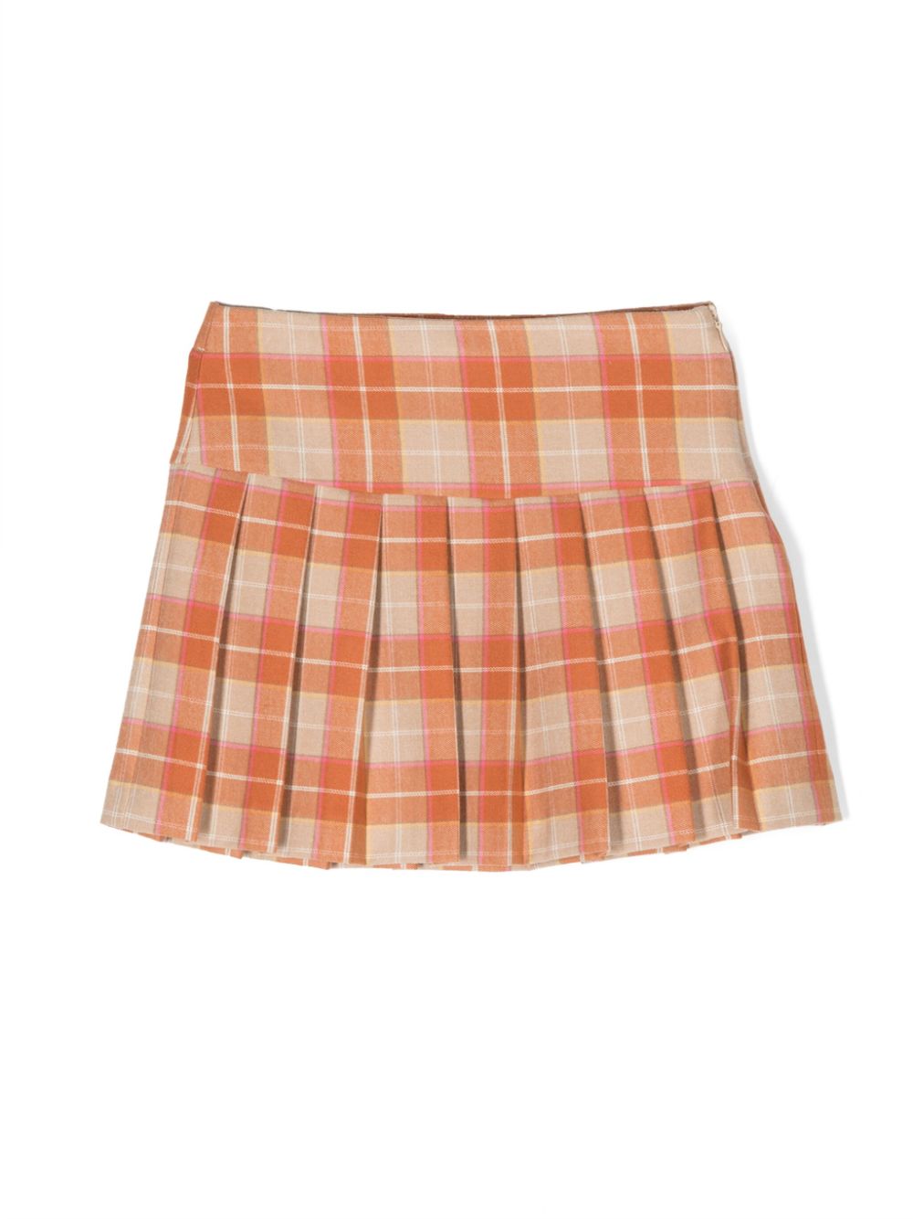 Il Gufo plaid-check pleated miniskirt - Orange von Il Gufo