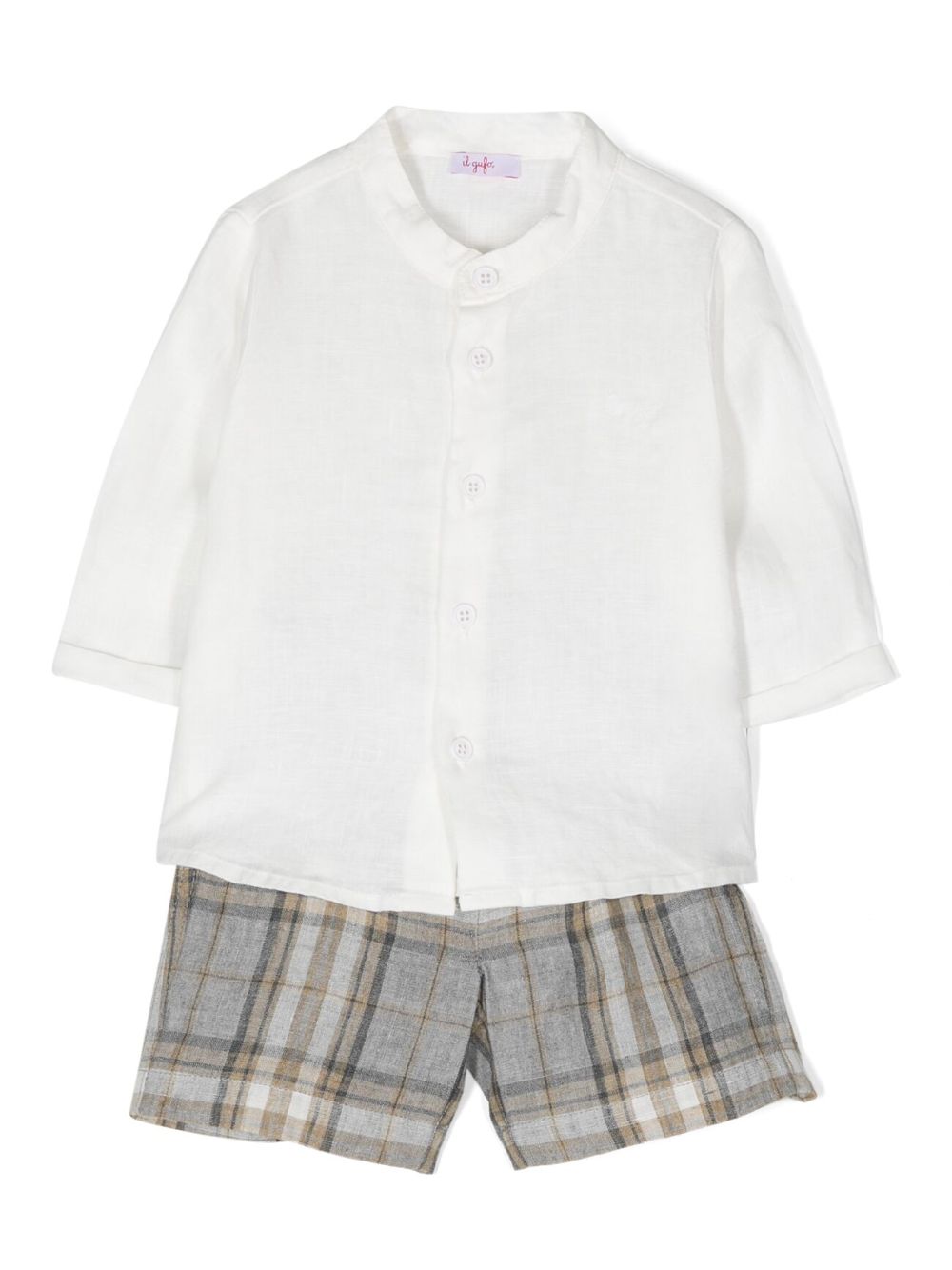 Il Gufo plaid-pattern shirt and shorts - White von Il Gufo