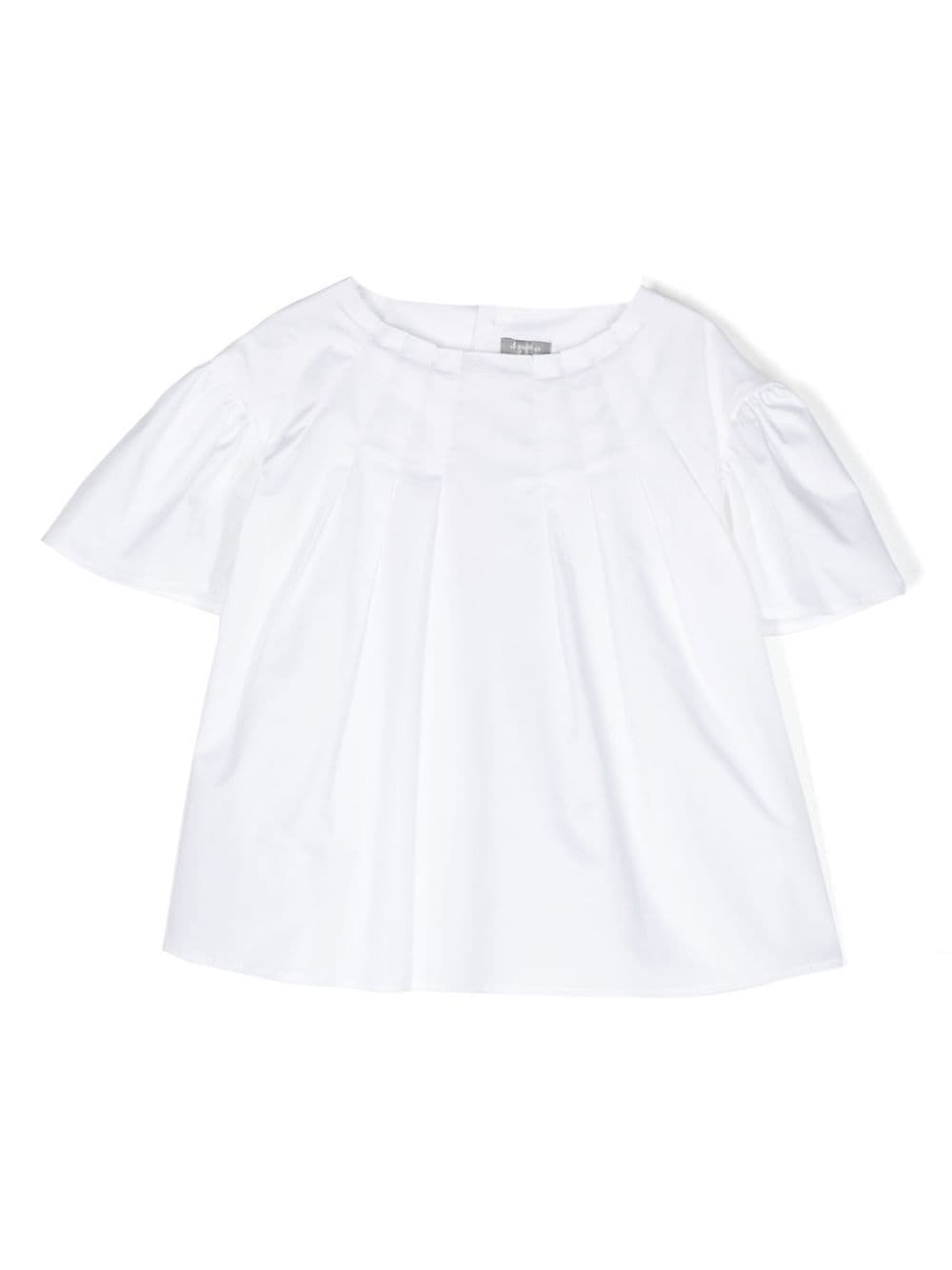 Il Gufo pleated flutter sleeves T-shirt - White von Il Gufo