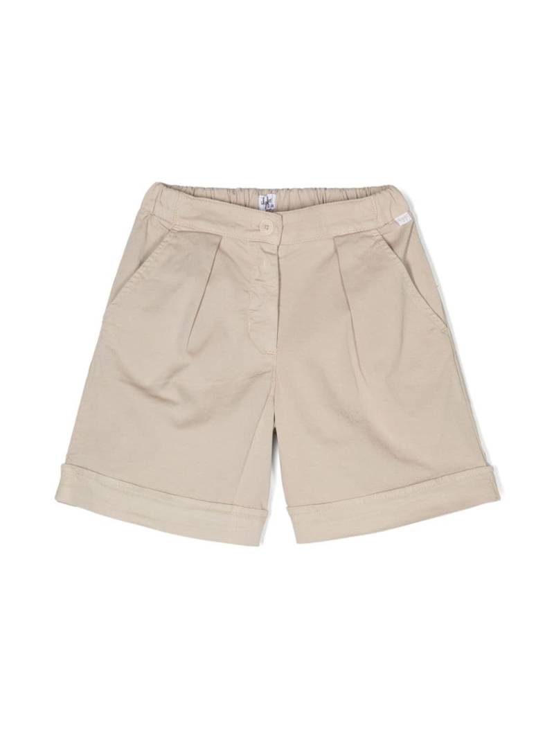Il Gufo pleated cotton bermuda shorts - Neutrals von Il Gufo