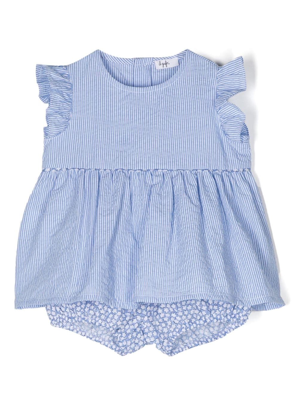 Il Gufo print shorts set - Blue von Il Gufo