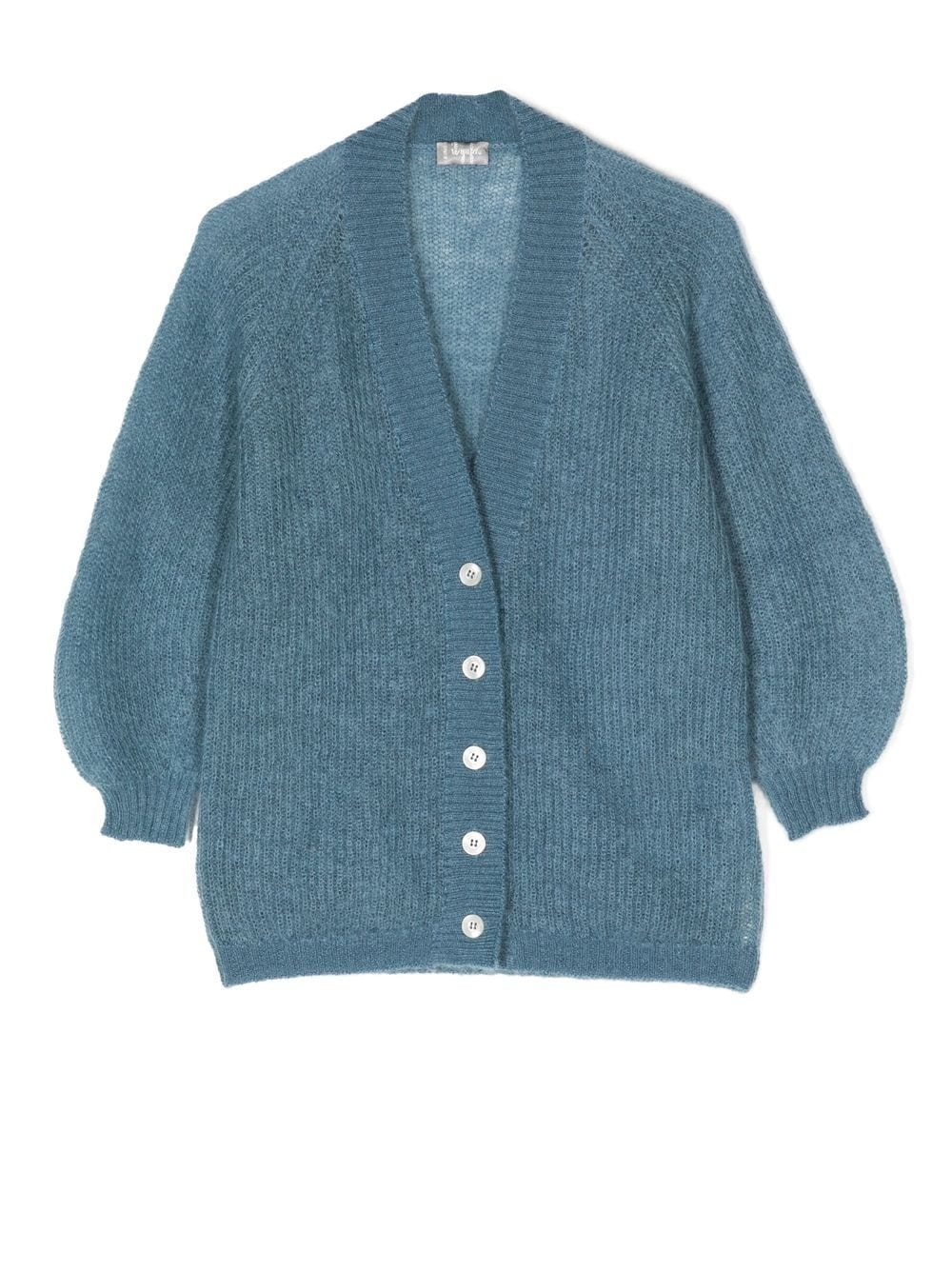 Il Gufo ribbed-knit v-neck cardigan - Blue von Il Gufo