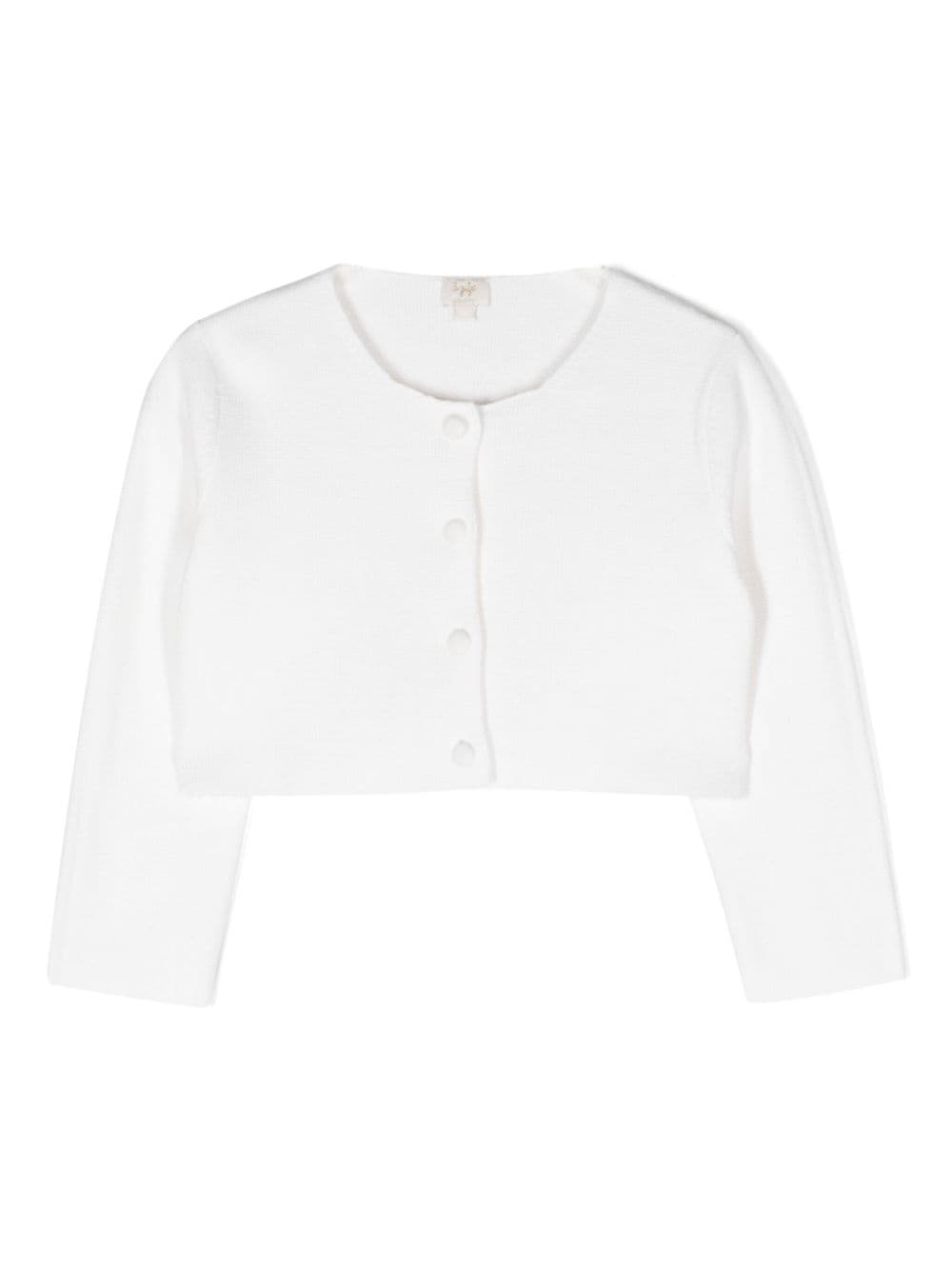 Il Gufo round-neck cotton cropped cardigan - White von Il Gufo