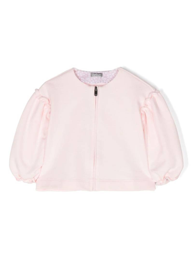 Il Gufo ruffle-detail zipped sweatshirt - Pink von Il Gufo