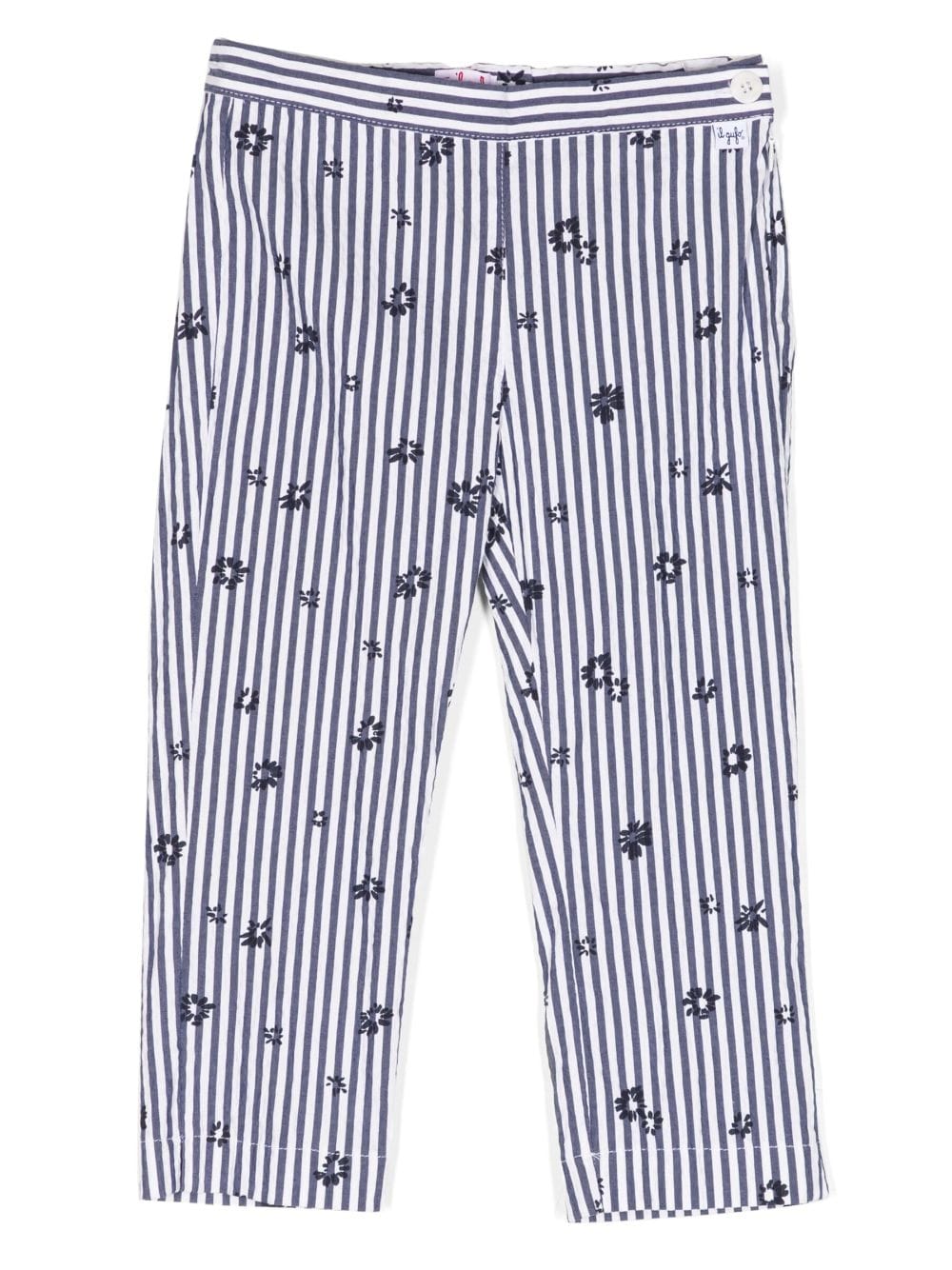 Il Gufo side zip-fastening striped trousers - Blue von Il Gufo