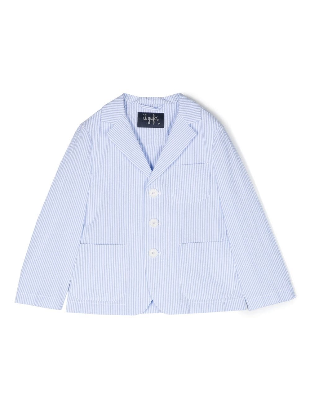 Il Gufo single-breasted striped cotton blazer - Blue von Il Gufo