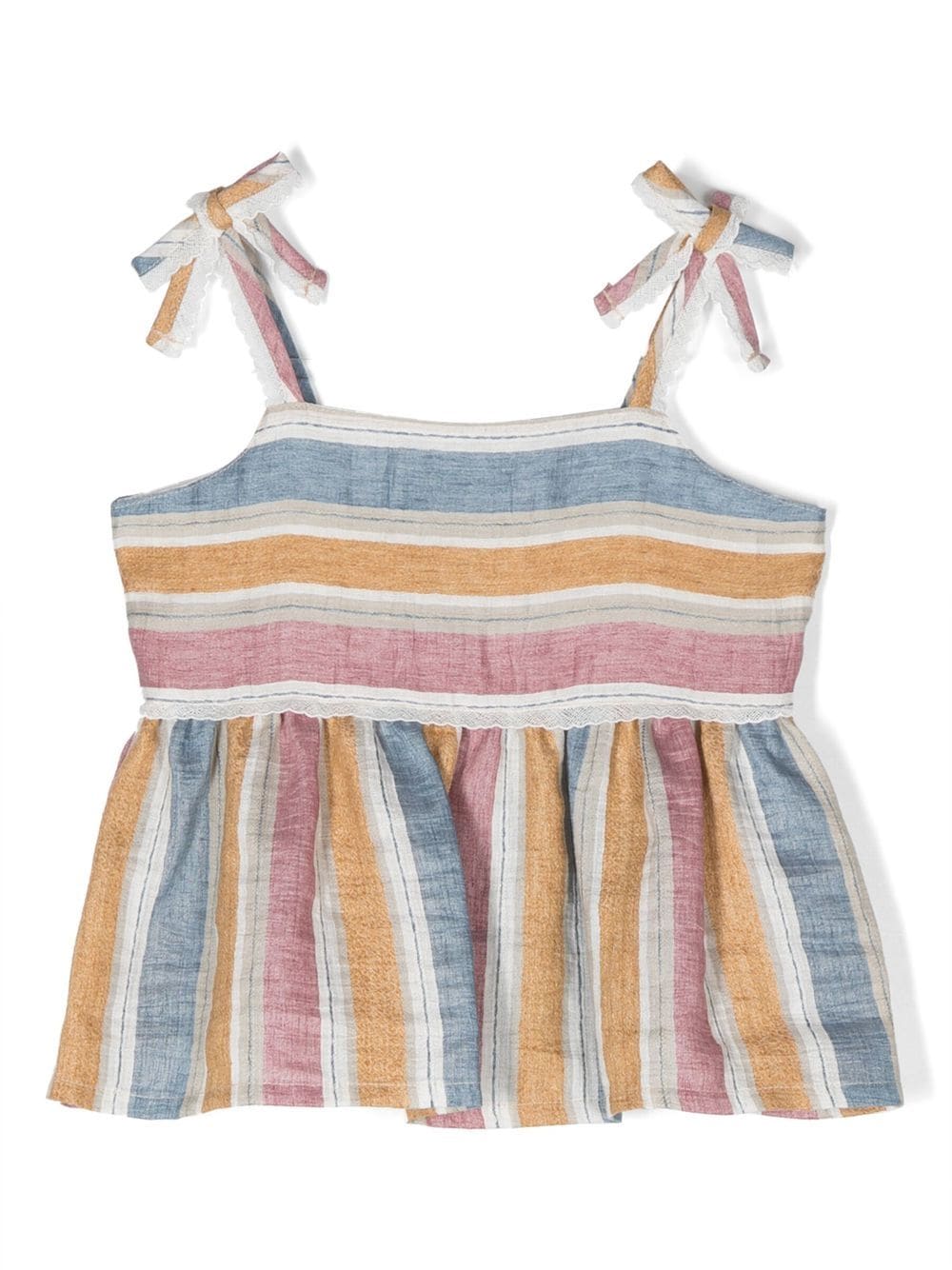 Il Gufo stripe-print tie-strap blouse - Neutrals von Il Gufo