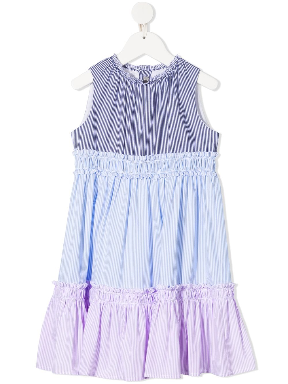 Il Gufo stripe-print tiered dress - Blue von Il Gufo