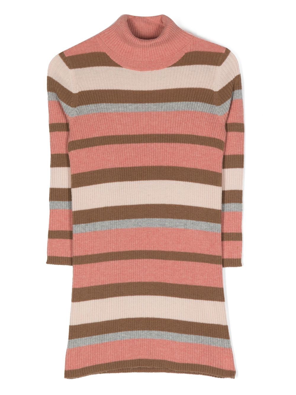 Il Gufo striped ribbed knitted dress - Pink von Il Gufo
