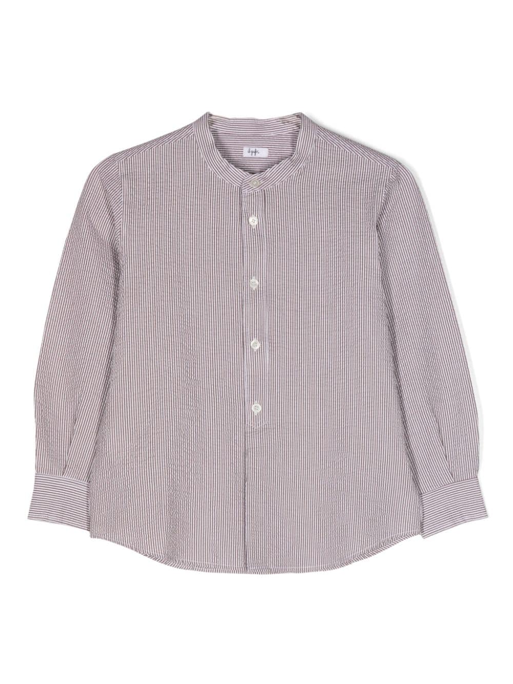 Il Gufo striped seersucker shirt - Brown von Il Gufo