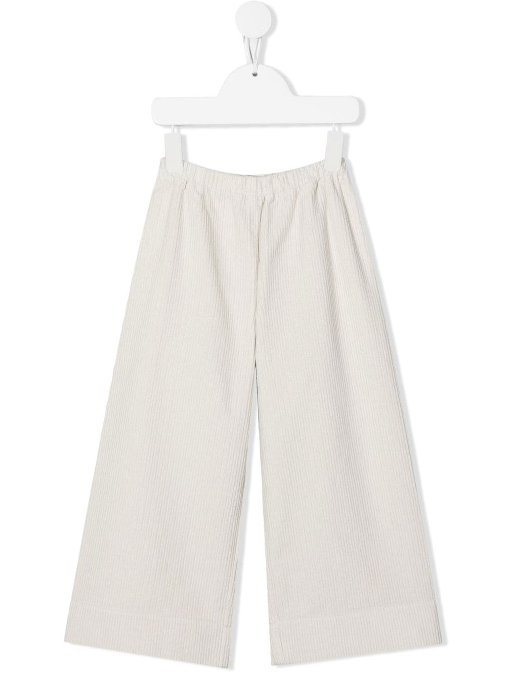 Il Gufo wide-leg elasticated-waistband trousers - White von Il Gufo