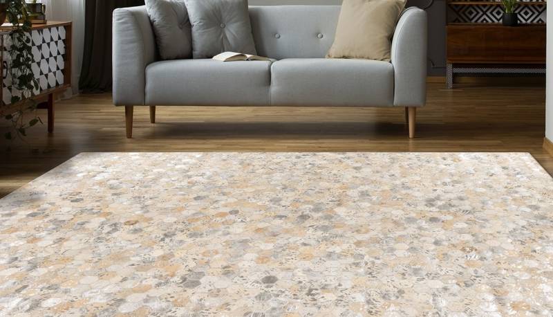 Kayoom Lederteppich »Ravi 400 - Fellteppich«, rechteckig, 8 mm Höhe, metallische Effekte, Patchwork Dessin, Rindsfell mit Wollrücken von Kayoom