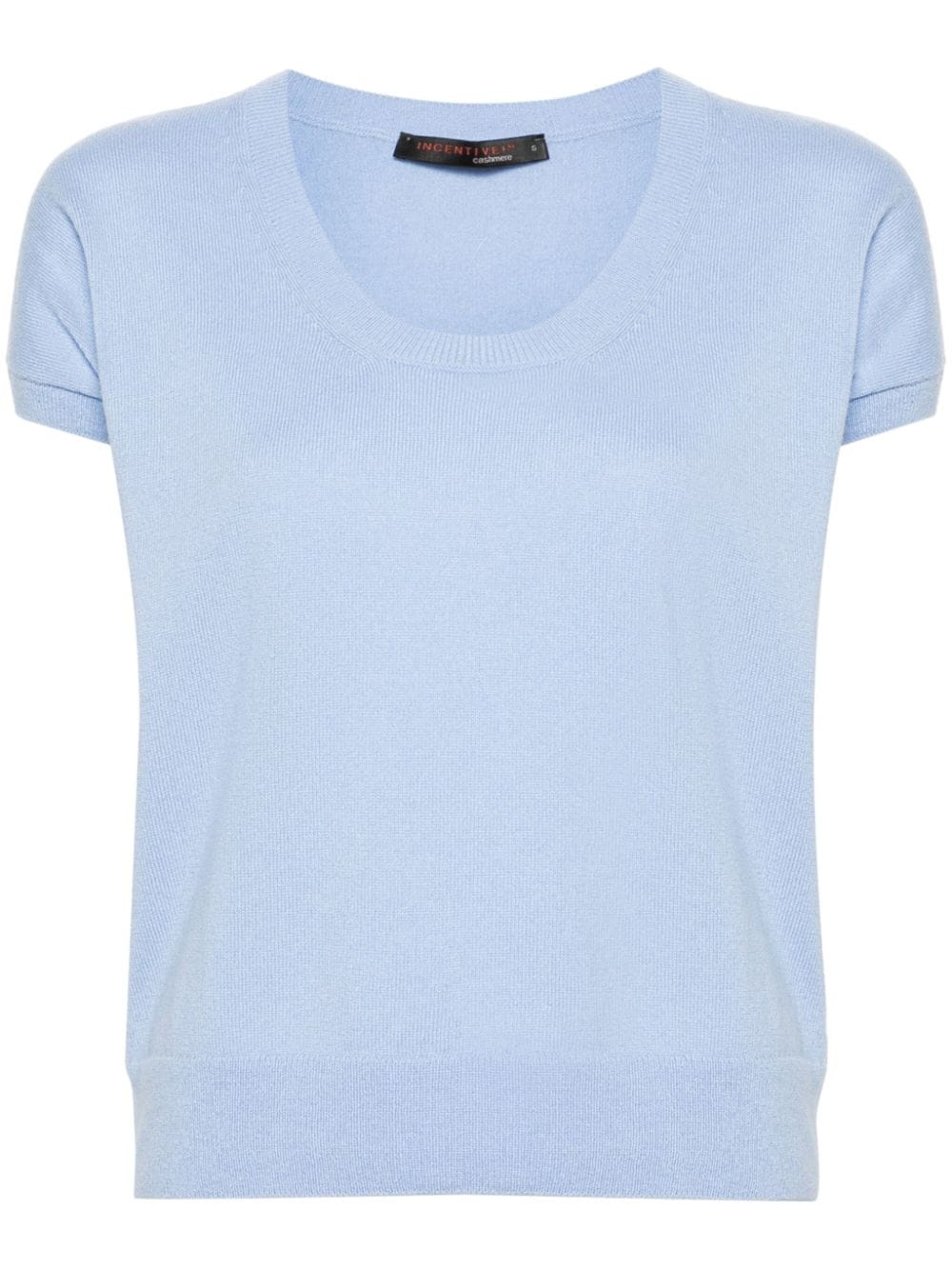 Incentive! Cashmere short-sleeve cashmere knitted top - Blue von Incentive! Cashmere