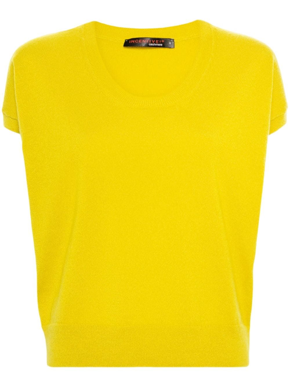 Incentive! Cashmere short-sleeve cashmere knitted top - Yellow von Incentive! Cashmere