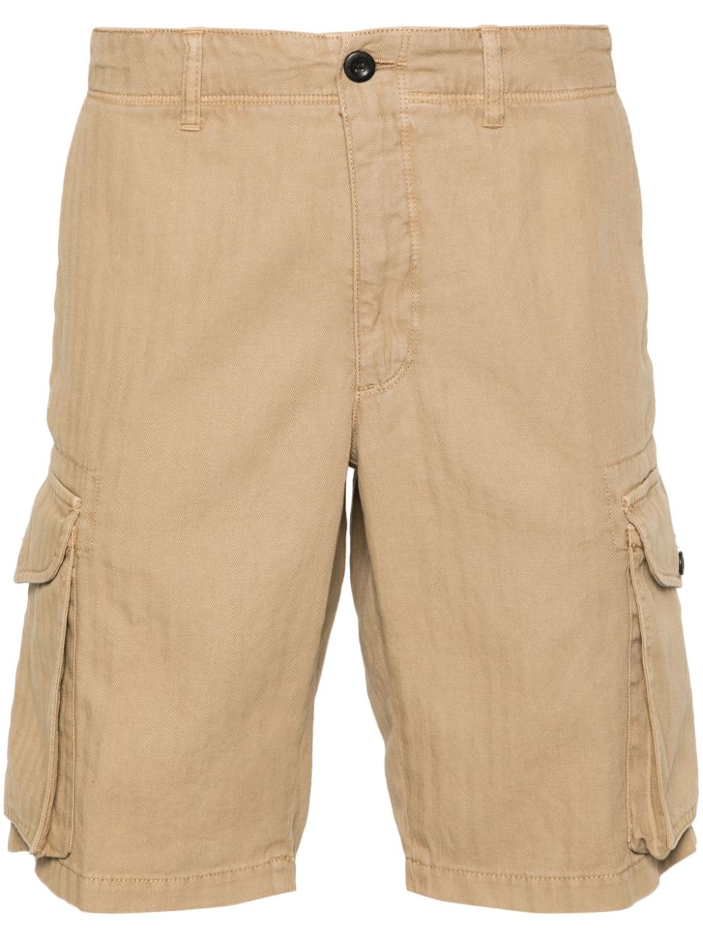 Incotex herringbone cargo shorts - Neutrals von Incotex