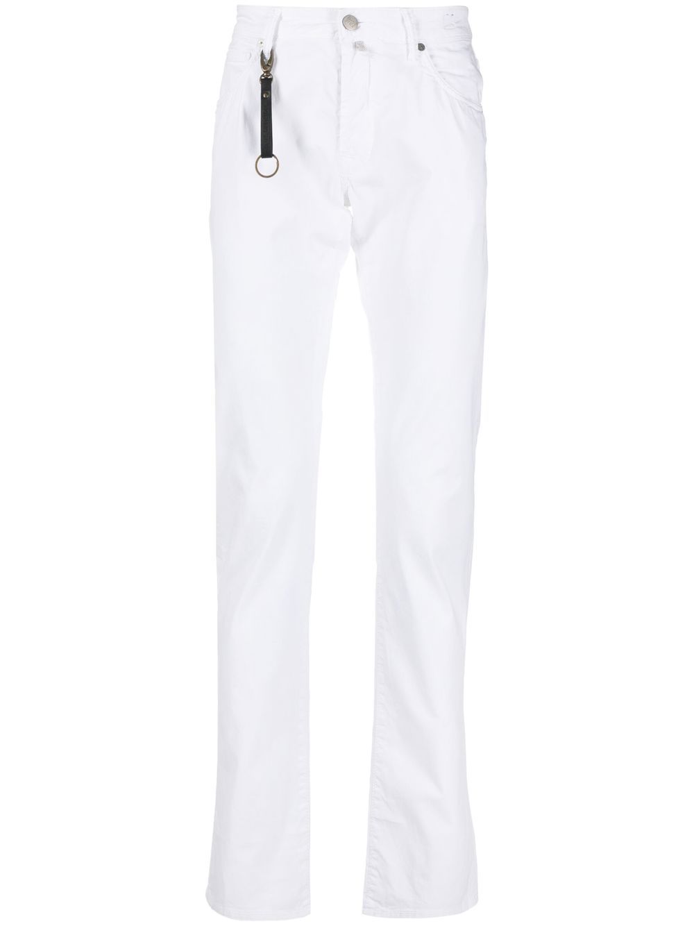 Incotex keyring-detail cotton trousers - White von Incotex