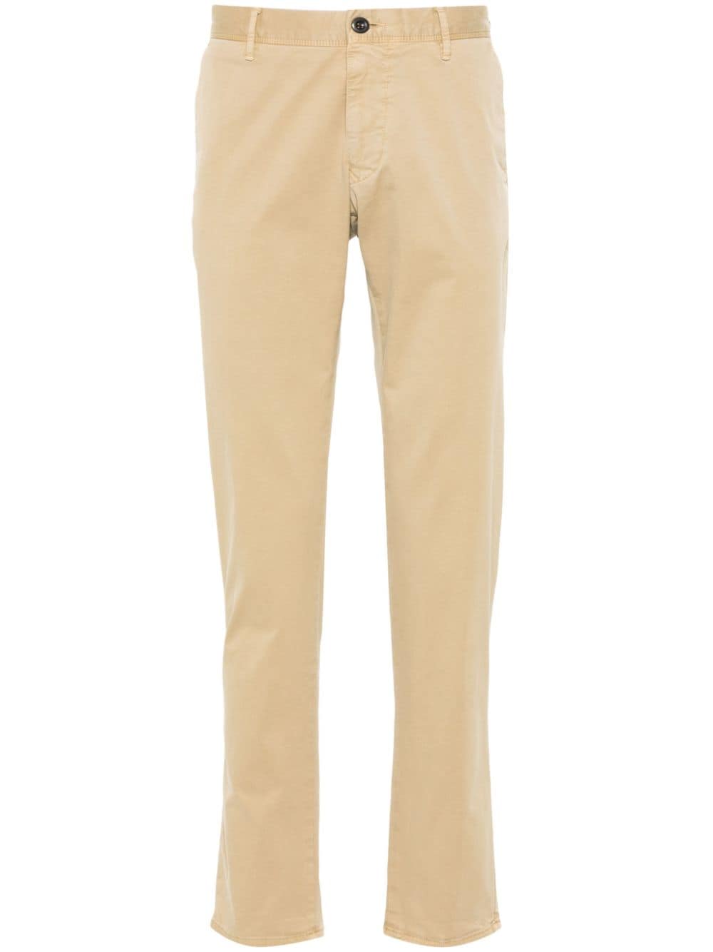 Incotex logo-embroidered twill trousers - Neutrals von Incotex