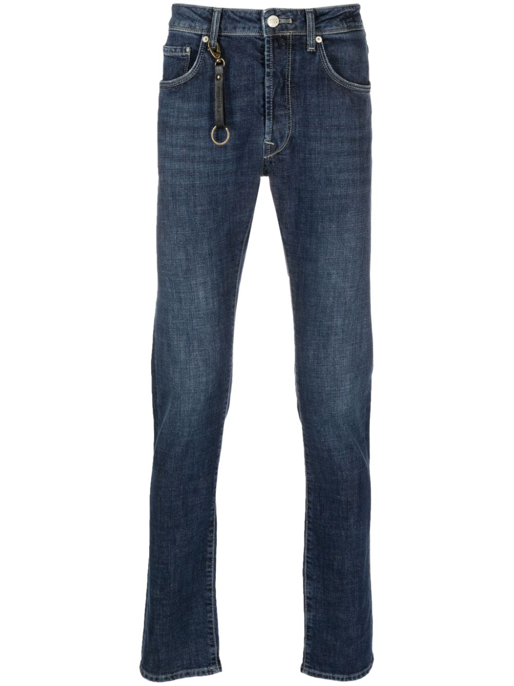 Incotex logo-keyring mid-rise straight-cut jeans - Blue von Incotex