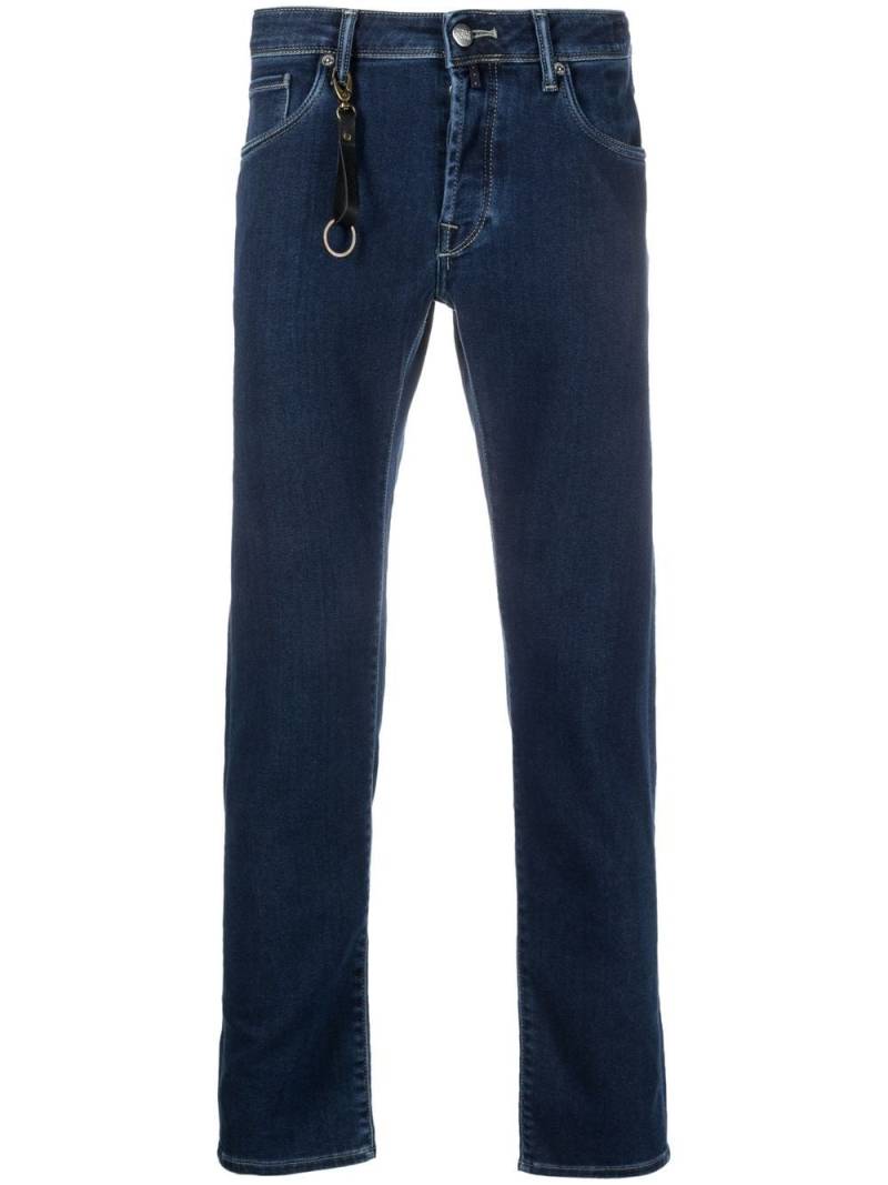 Incotex logo-patch slim-cut jeans - Blue von Incotex