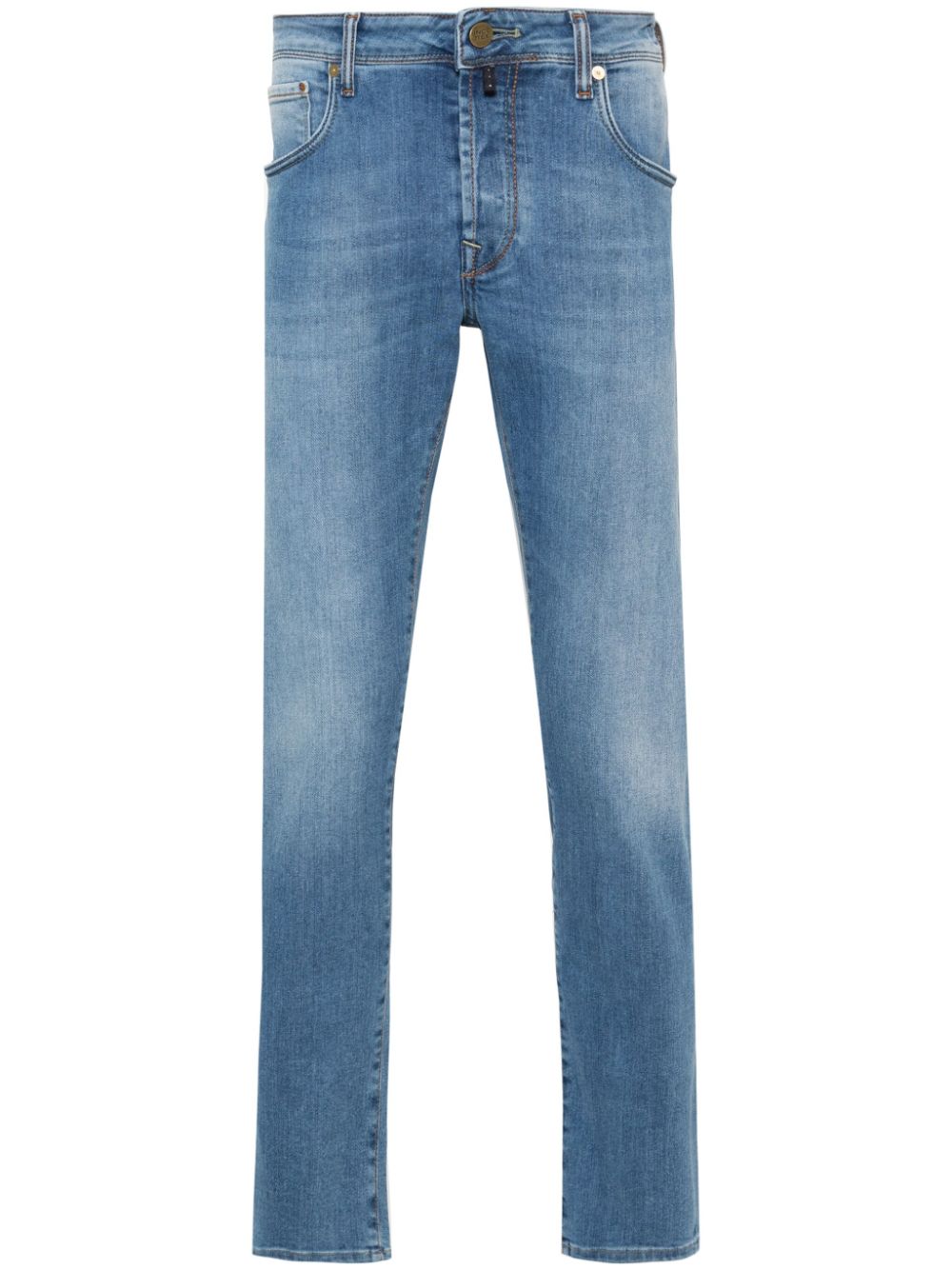 Incotex logo-patch tapered jeans - Blue von Incotex