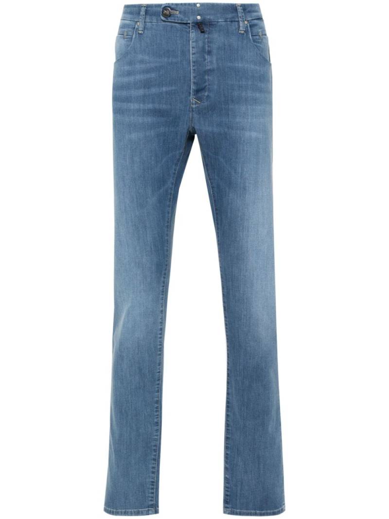 Incotex logo-patch tapered jeans - Blue von Incotex