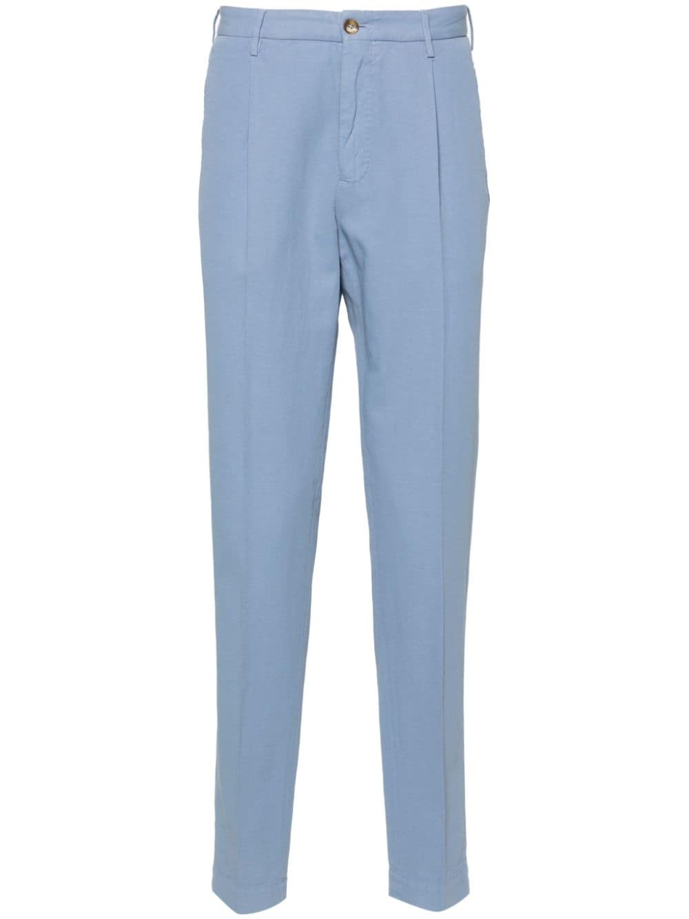 Incotex mid-rise pleated tapered trousers - Blue von Incotex