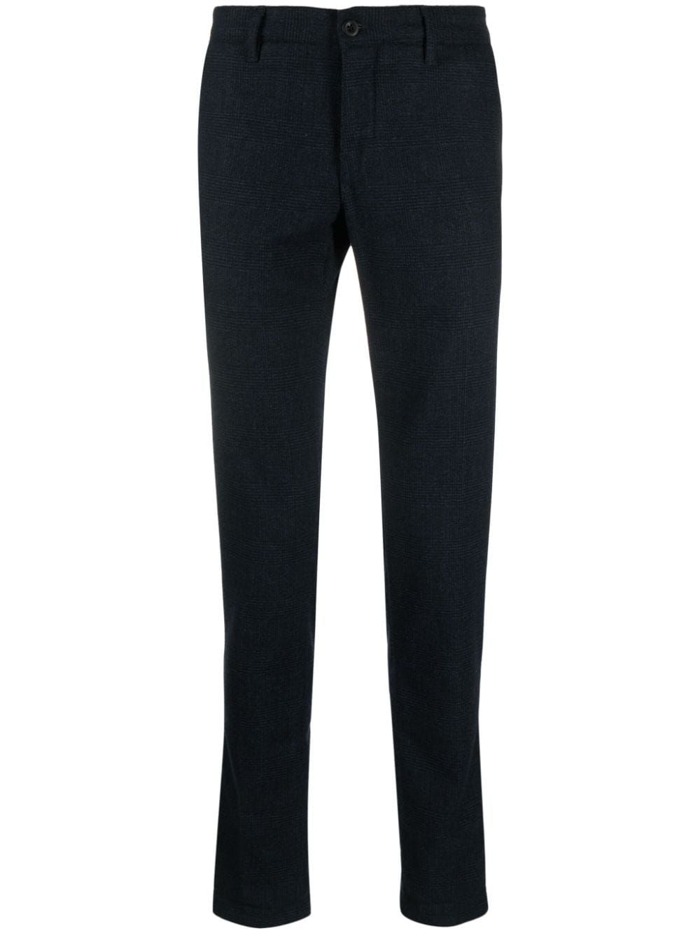 Incotex mini check-pattern slim trousers - Blue von Incotex