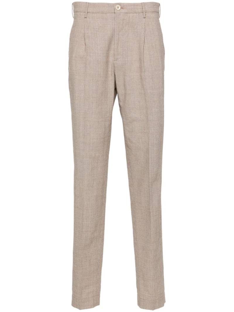 Incotex mini-check straight-leg trousers - Brown von Incotex