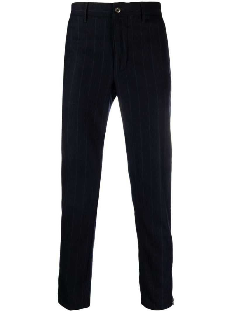 Incotex pinstripe straight-leg trousers - Blue von Incotex