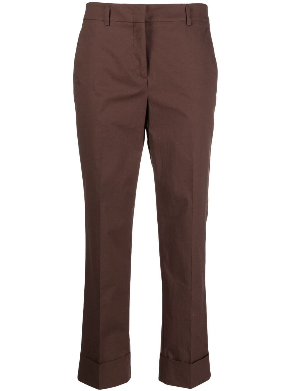 Incotex pressed-crease cropped trousers - Brown von Incotex
