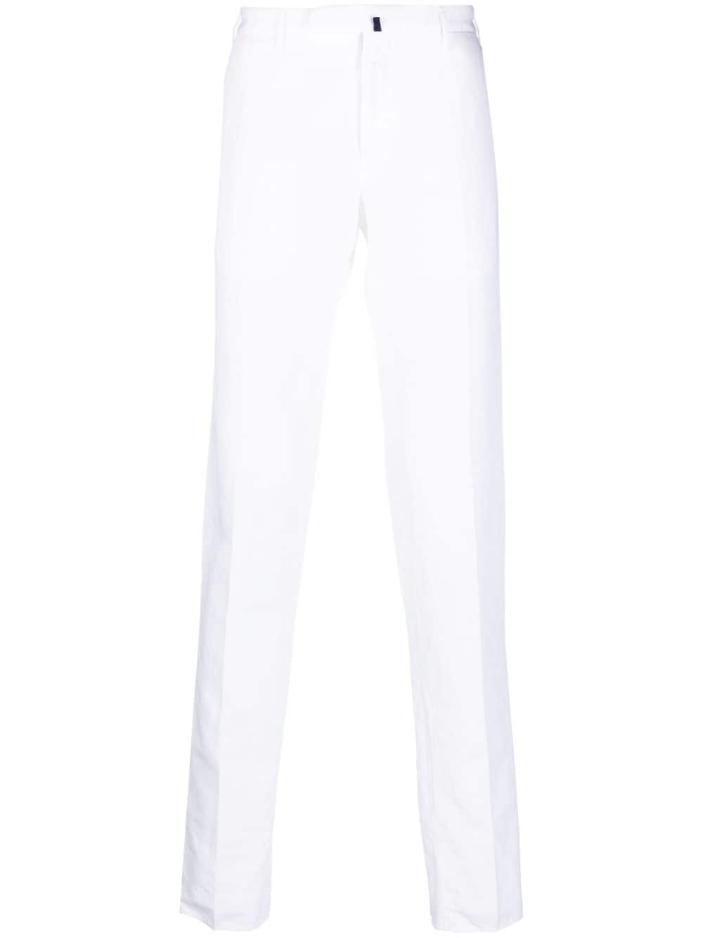 Incotex straight-leg linen-cotton trousers - White von Incotex