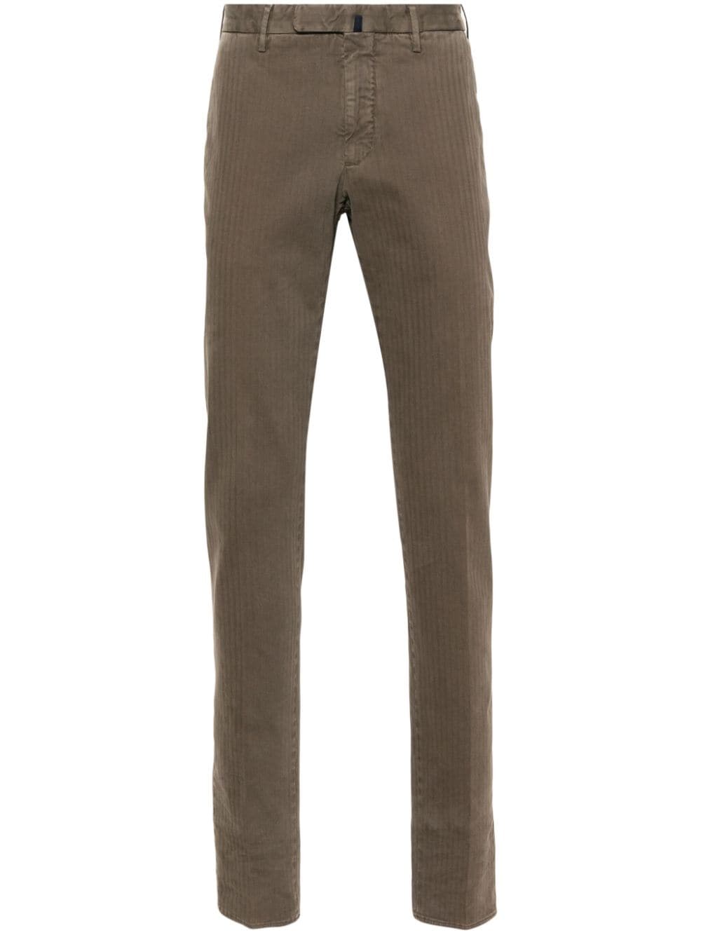 Incotex striped mid-rise tailored trousers - Grey von Incotex