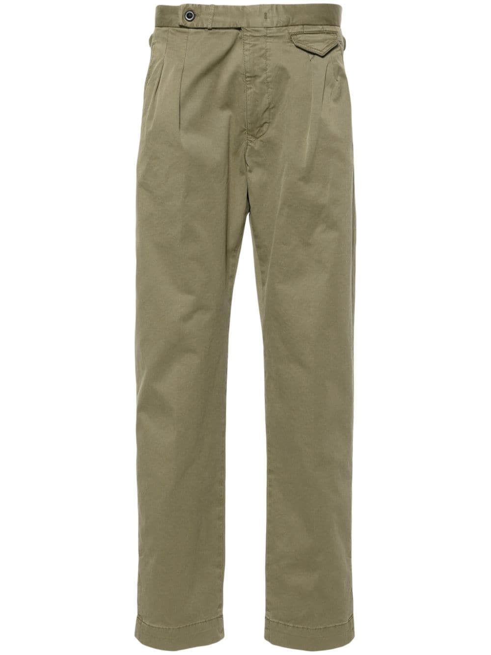 Incotex tapered-leg twill chino trousers - Green von Incotex