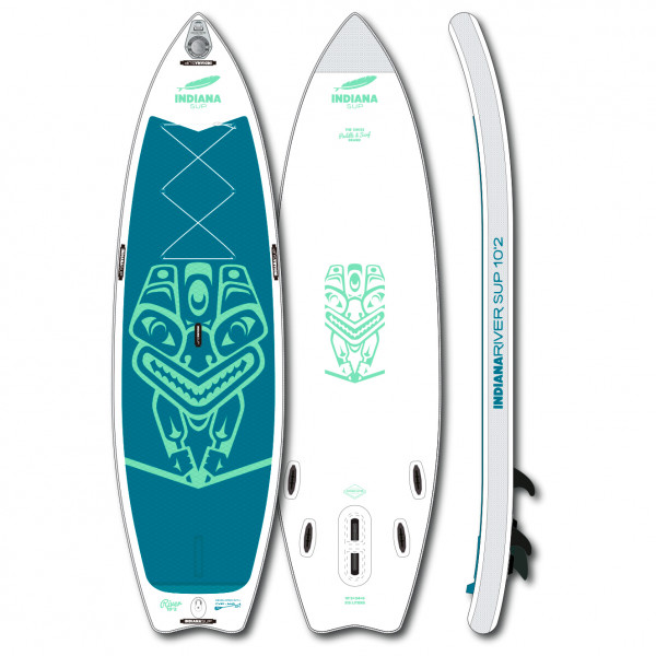 Indiana - 10'2 River Inflatable - SUP Board Gr 311 x 86,4 x 15 cm weiß/ turquoise von Indiana
