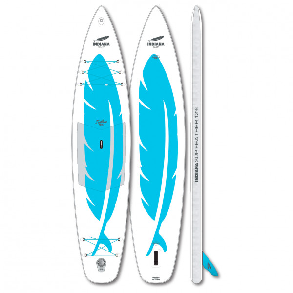 Indiana - 12'6 Feather Inflatable - SUP Board Gr 381 x 81,3 x 15 cm weiß/blau von Indiana