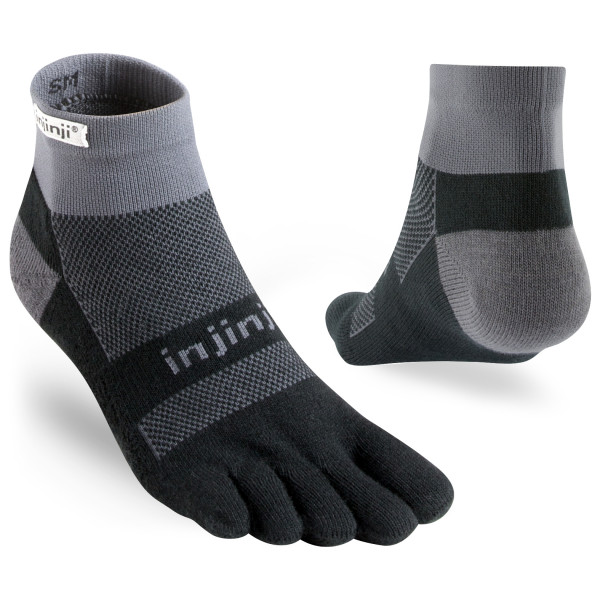 Injinji - Run Midweight Mini-Crew - Laufsocken Gr S grau/schwarz von Injinji