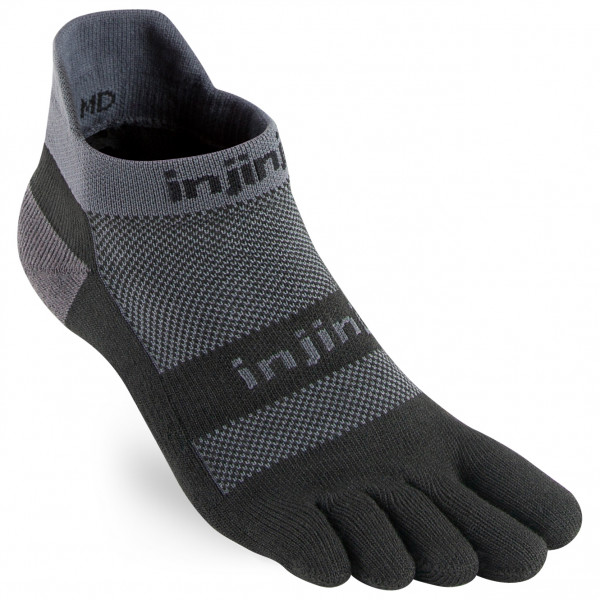 Injinji - Run Midweight No Show - Laufsocken Gr M schwarz von Injinji