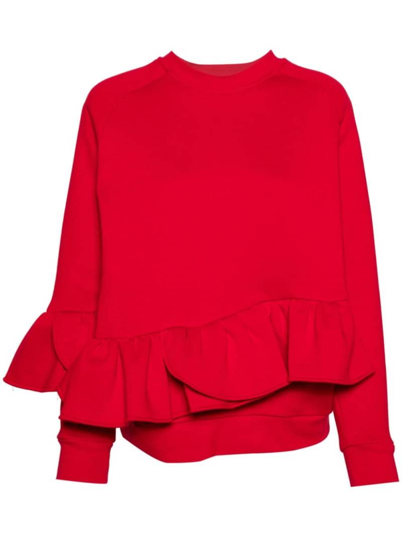 Ioana Ciolacu Cherry ruffle-trim sweatshirt - Red von Ioana Ciolacu