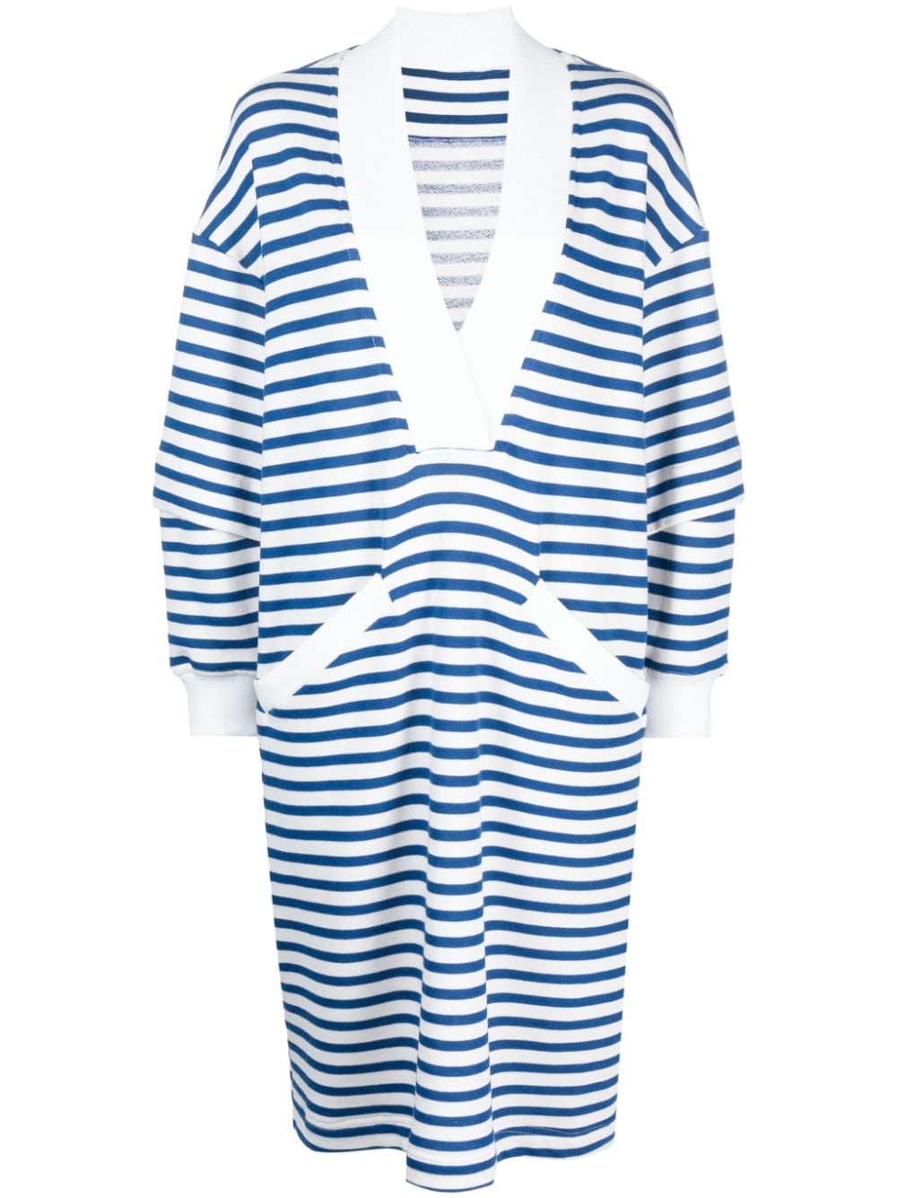 Ioana Ciolacu V-neck striped midi dress - Blue von Ioana Ciolacu