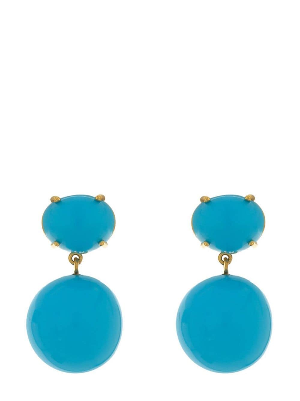 Irene Neuwirth 18kt yellow gold Kingman turquoise drop earrings von Irene Neuwirth