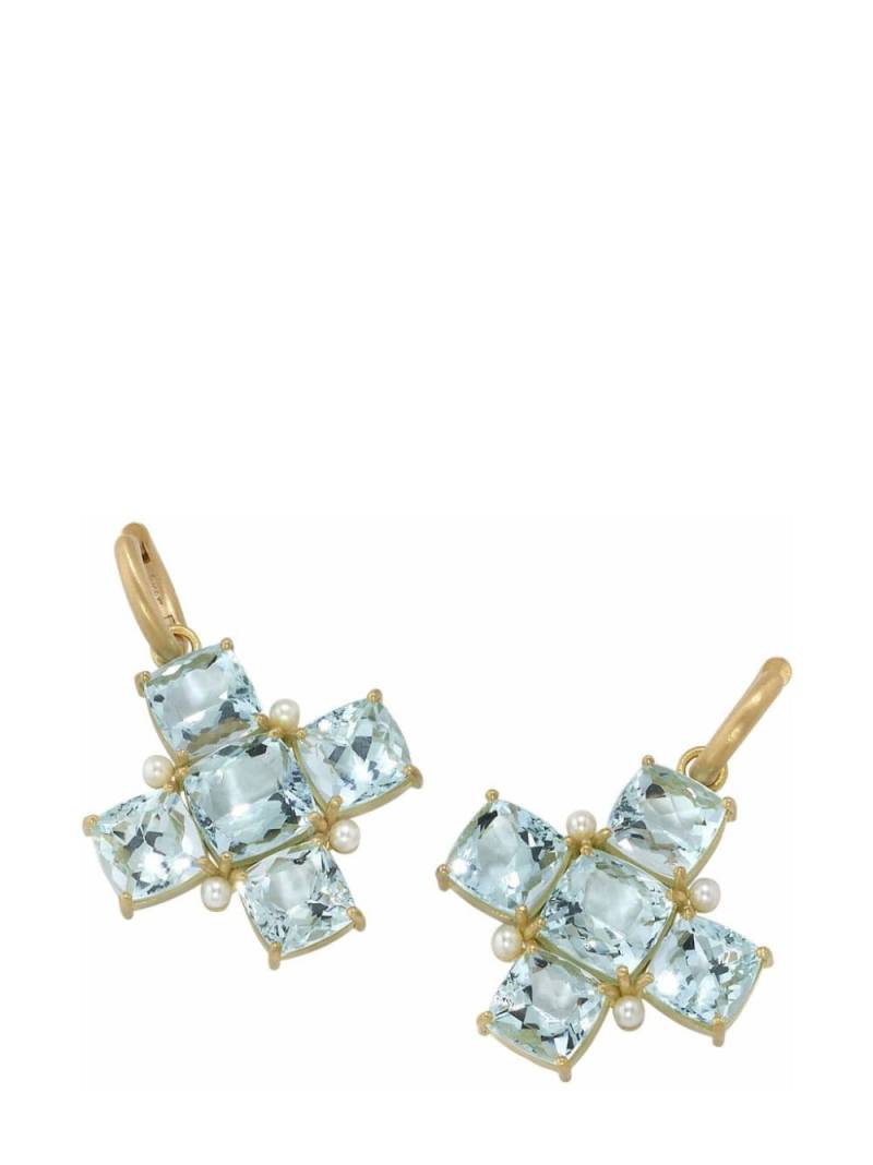 Irene Neuwirth 18kt yellow gold One-Of-A-Kind aquamarine pearl drop earrings von Irene Neuwirth