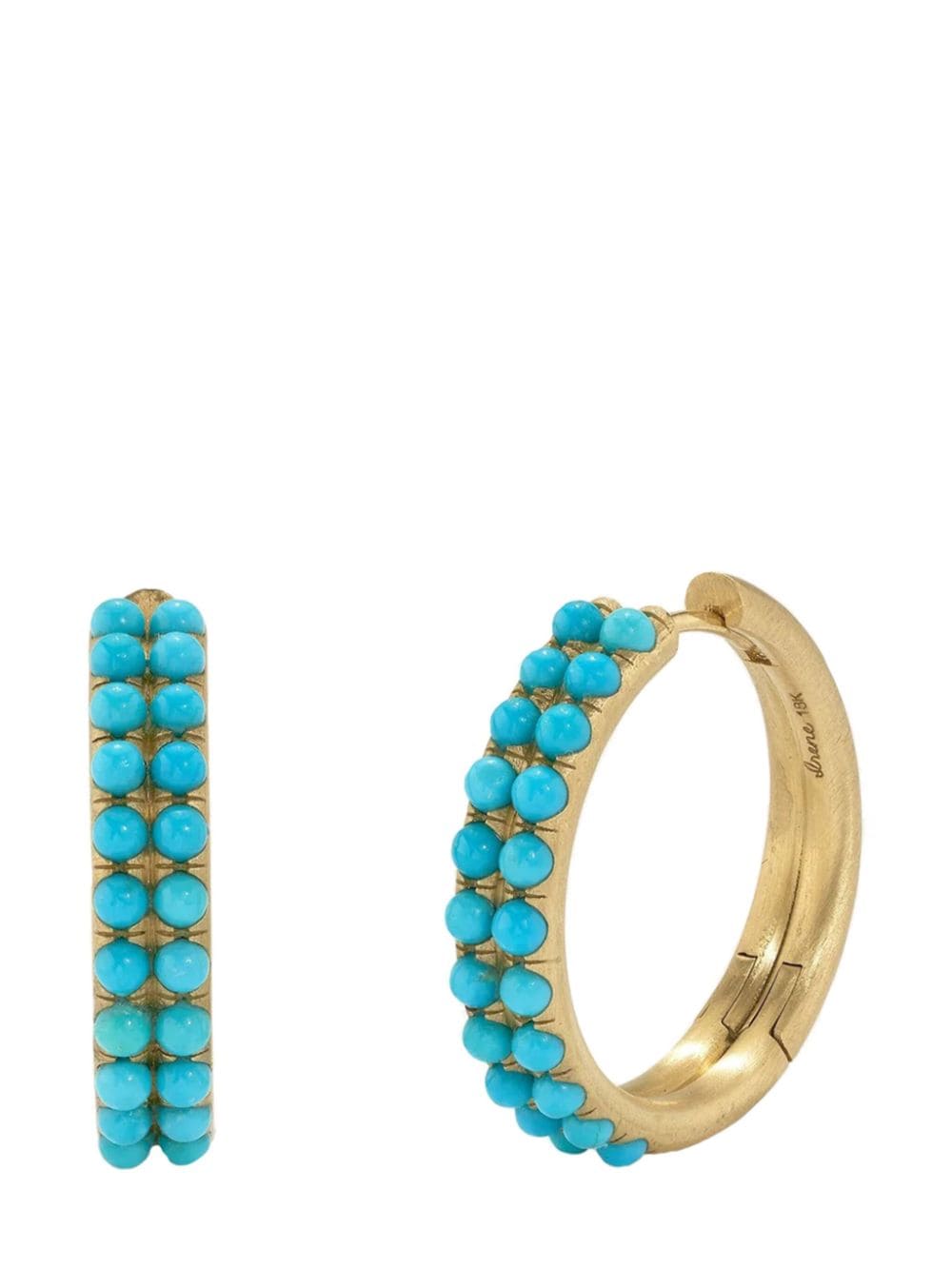 Irene Neuwirth 18kt yellow gold turquoise hoop earrings von Irene Neuwirth