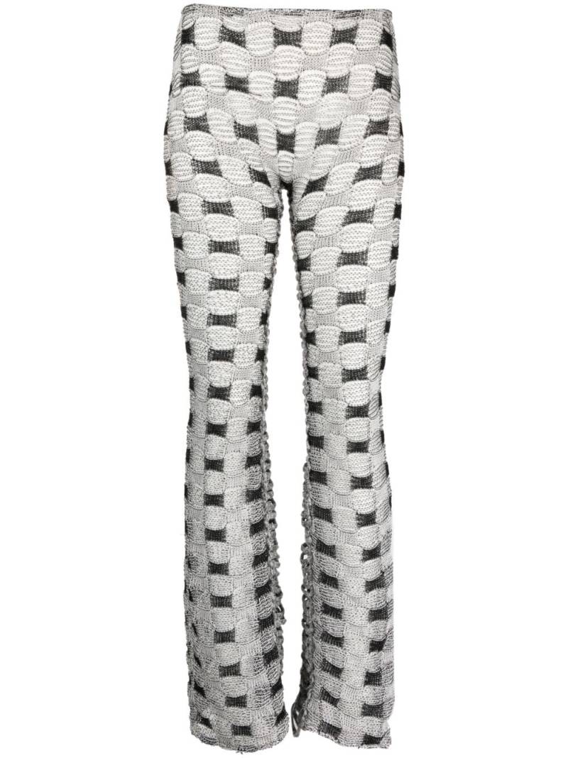 Isa Boulder check-pattern knit trousers - White von Isa Boulder