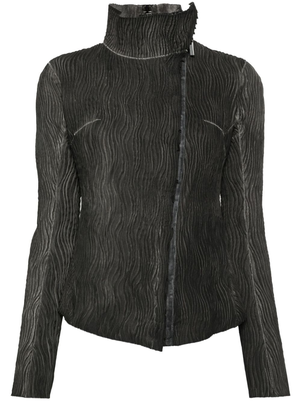 Isaac Sellam Experience plissé-effect leather jacket - Grey von Isaac Sellam Experience