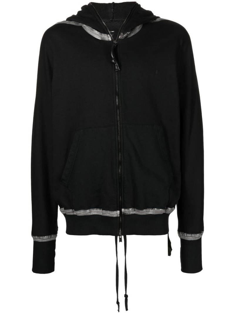 Isaac Sellam Experience tape-embellished zip-up hoodie - Black von Isaac Sellam Experience
