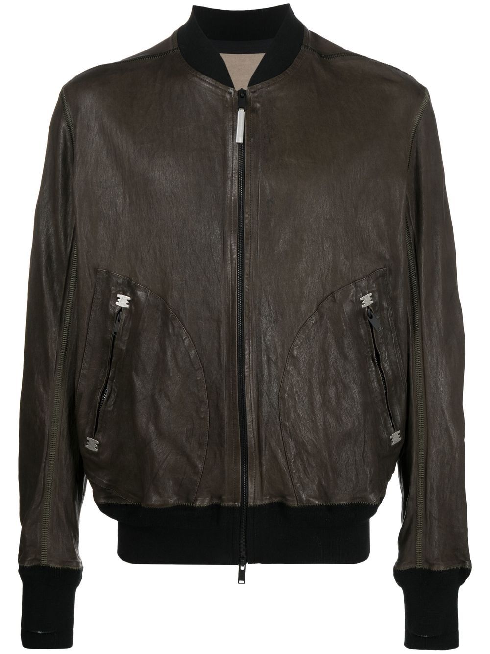 Isaac Sellam Experience zip-detail leather jacket - Green von Isaac Sellam Experience