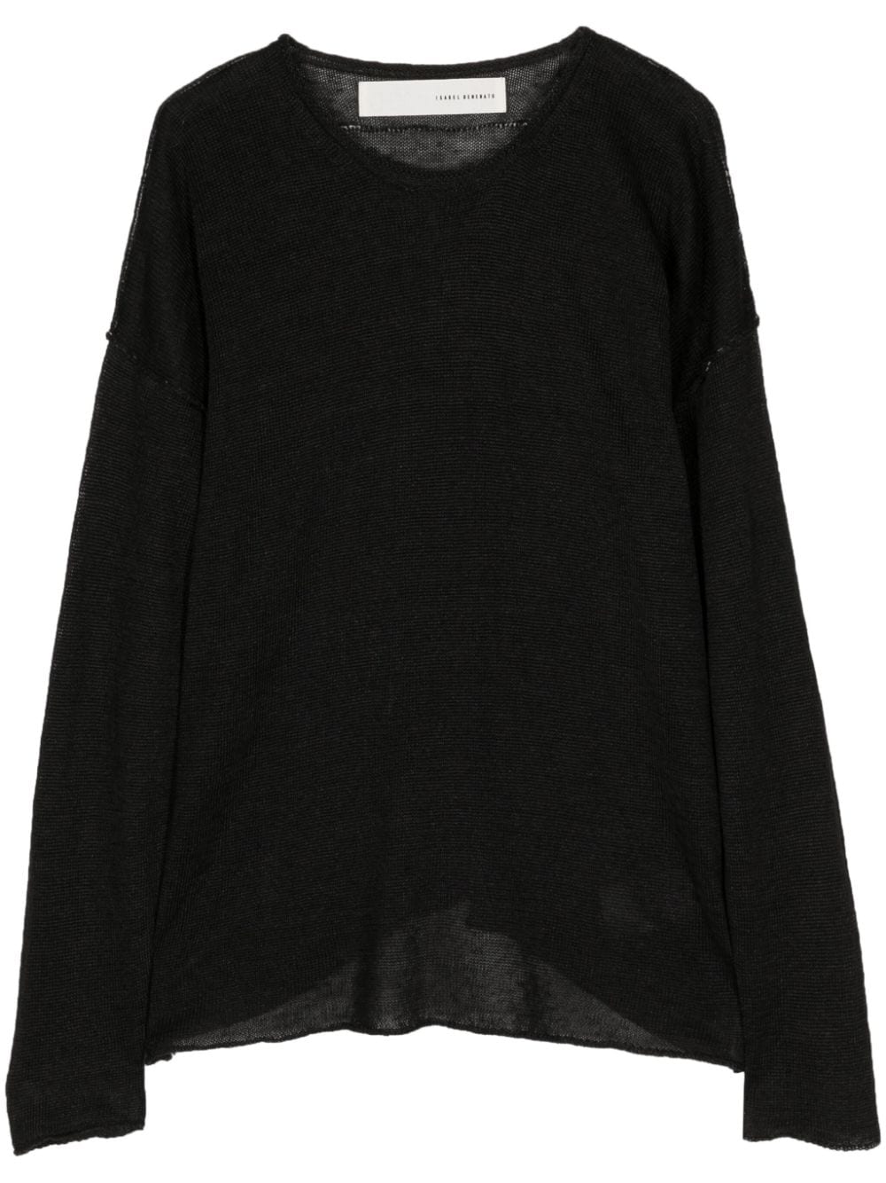 Isabel Benenato raw edge linen jumper - Black von Isabel Benenato